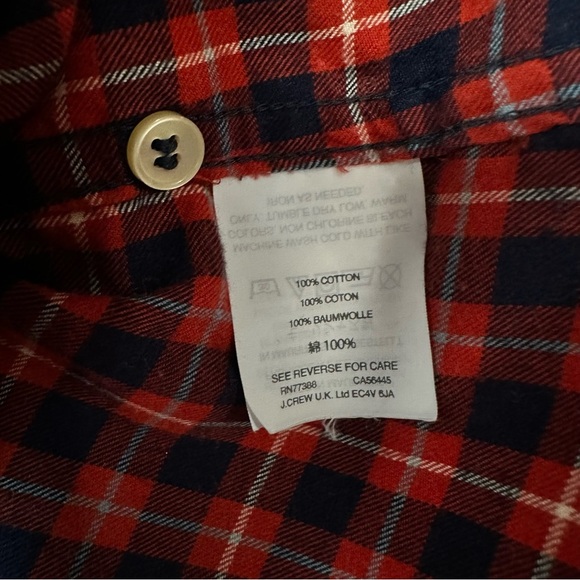 J. Crew Red Blue 100% Cotton Button Down Shirt Size 10 - Picture 9 of 9